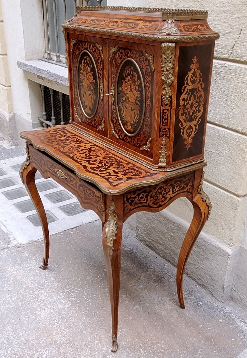 Antico Bonheur Du Jour epoca Napoleone III manifattura Francese -photo-3