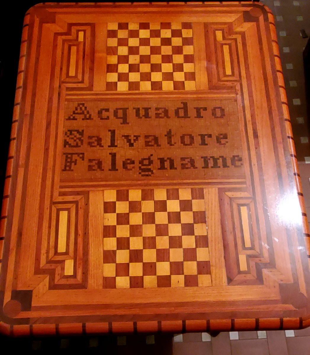 Antico tavolo epoca liberty Italiano ,di forma rettangolare 100x78 cm -photo-2