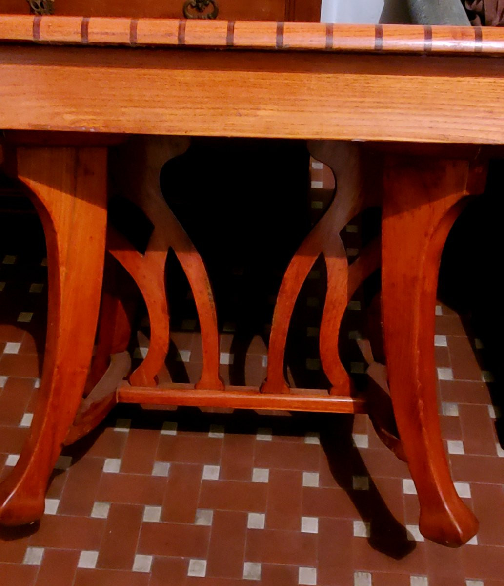 Antico tavolo epoca liberty Italiano ,di forma rettangolare 100x78 cm -photo-6