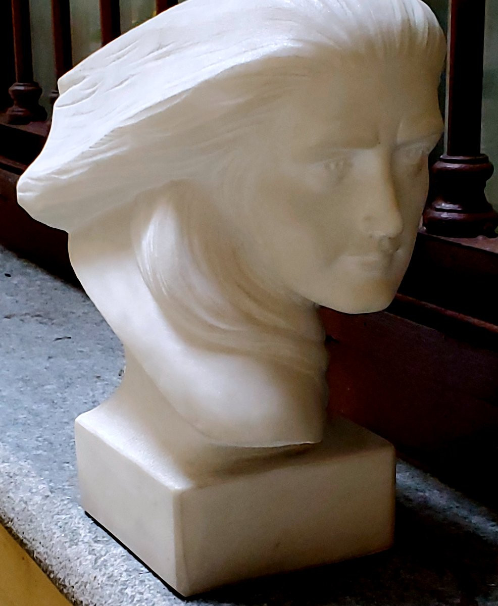 Scultura in marmo di carrara raffigurante Spirito del Vento -photo-6