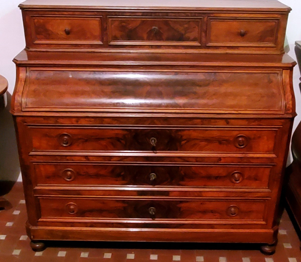 Ribalta antica epoca Luigi Filippo , di manifattura Francese in legno di noce -photo-2