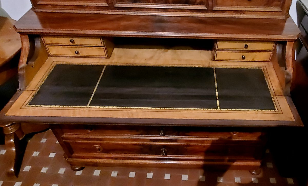 Ribalta antica epoca Luigi Filippo , di manifattura Francese in legno di noce -photo-3