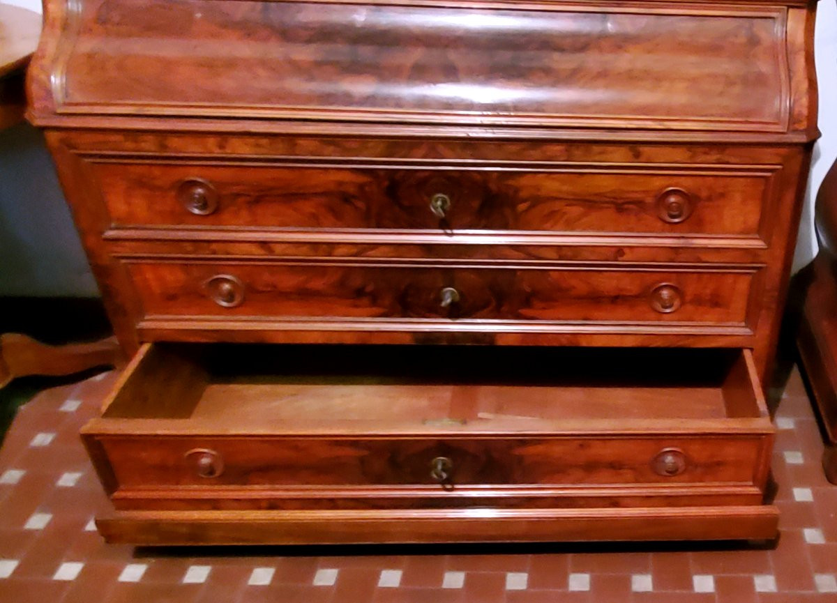 Ribalta antica epoca Luigi Filippo , di manifattura Francese in legno di noce -photo-3