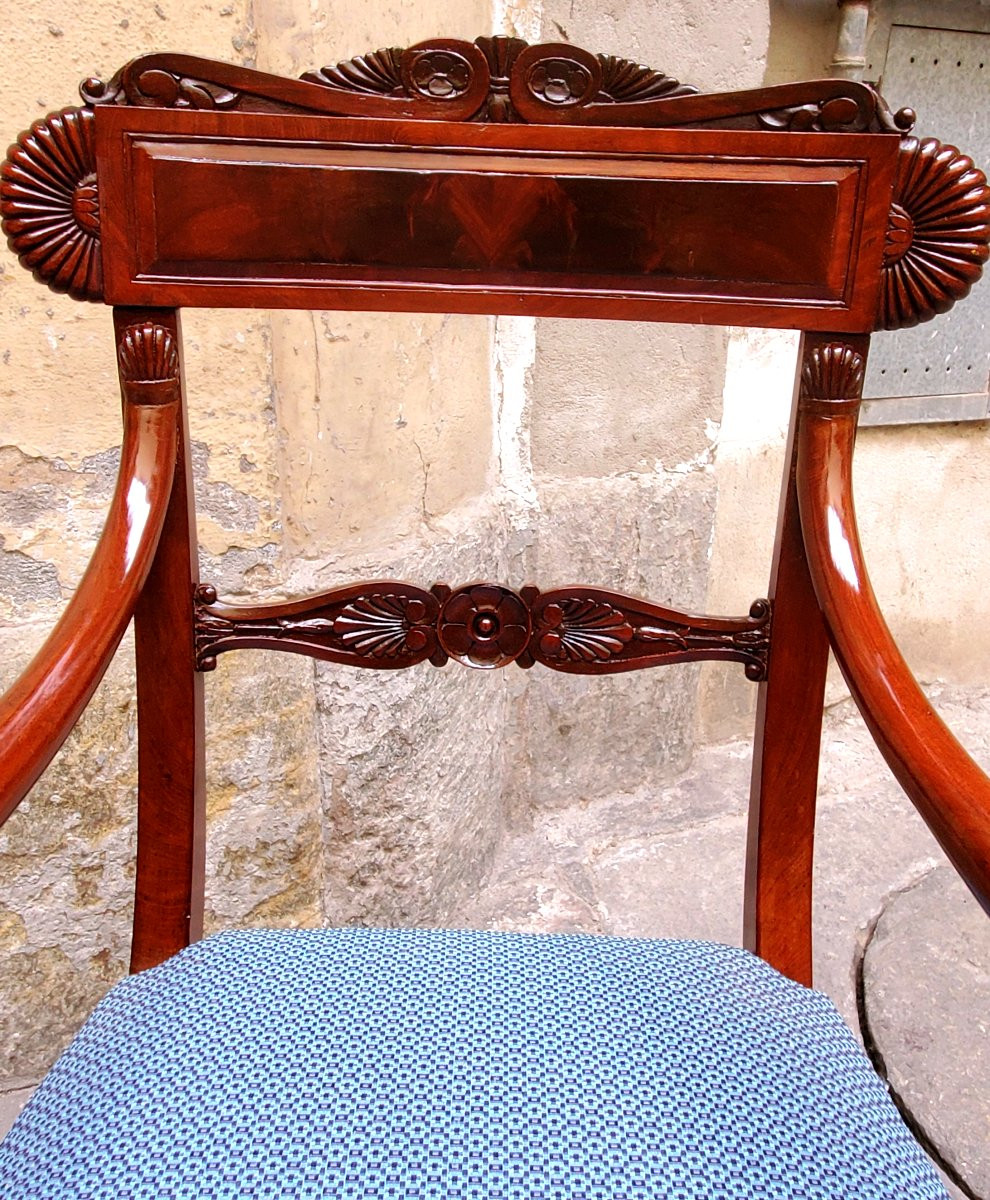 Antiche poltrone Carlo x in legno di palissandro .-photo-4