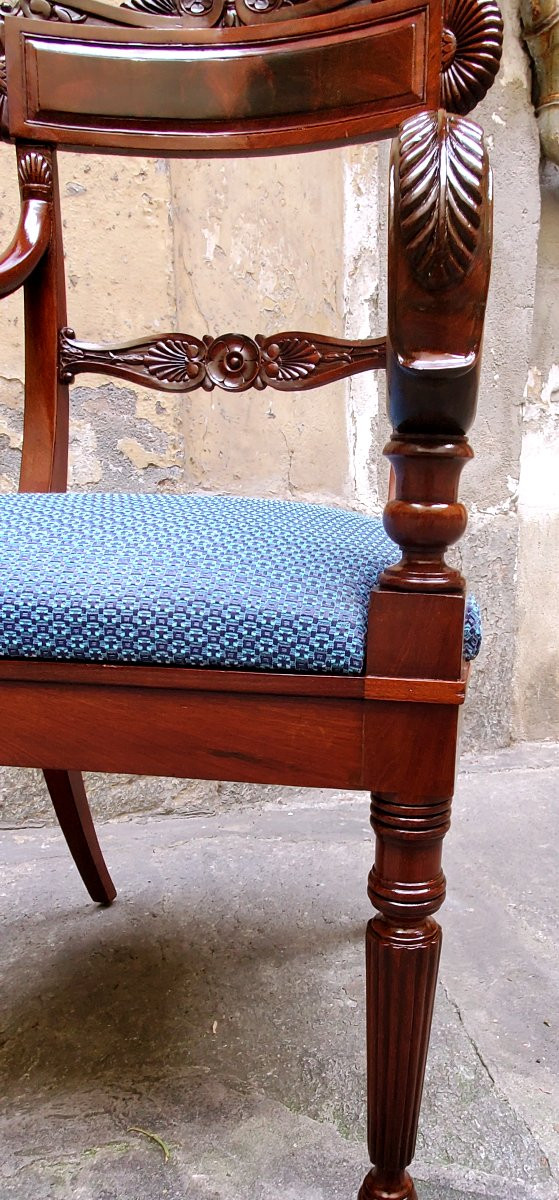 Antiche poltrone Carlo x in legno di palissandro .-photo-3