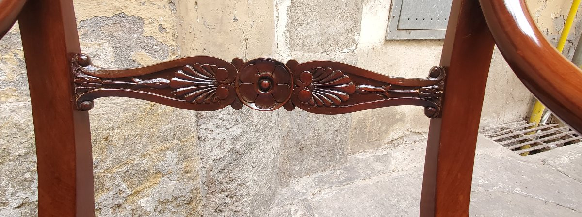 Antiche poltrone Carlo x in legno di palissandro .-photo-5