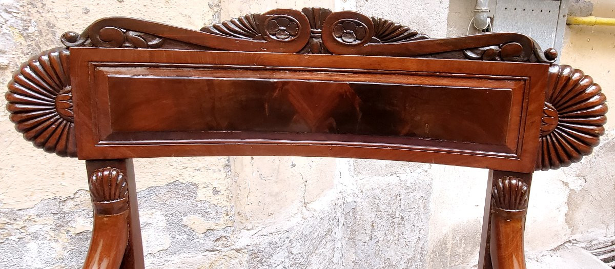 Antiche poltrone Carlo x in legno di palissandro .-photo-6