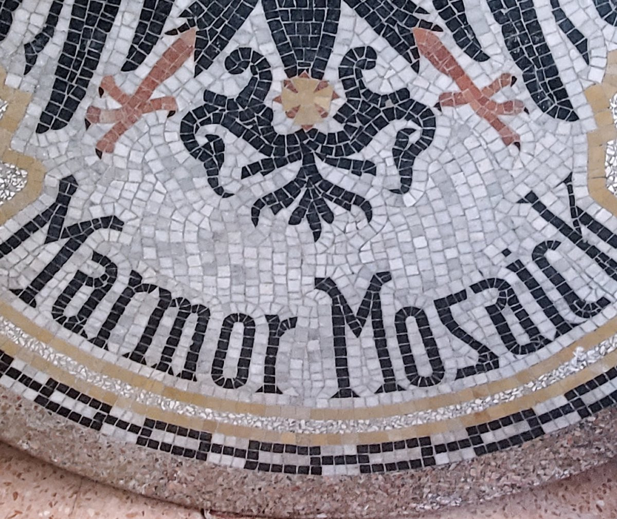 Antico Piano Art Decò in mosaico di marmo .-photo-5