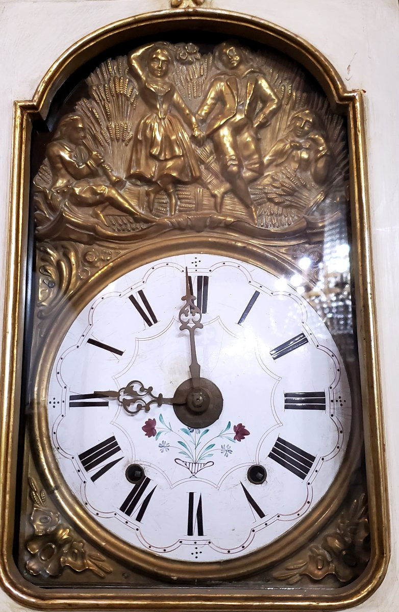 Antico orologio Morbier di manifattura Francese epoca fine XVIII secolo -photo-4