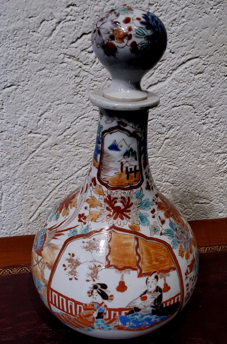 Antica Bottiglia in porcellana da Sake in Giapponese -photo-2