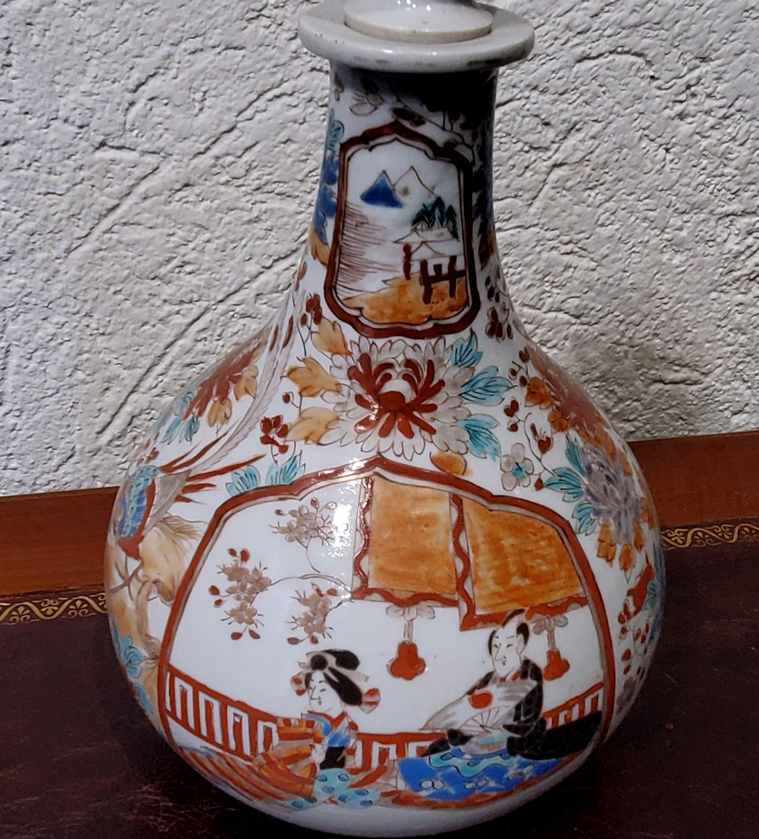 Antica Bottiglia in porcellana da Sake in Giapponese -photo-2