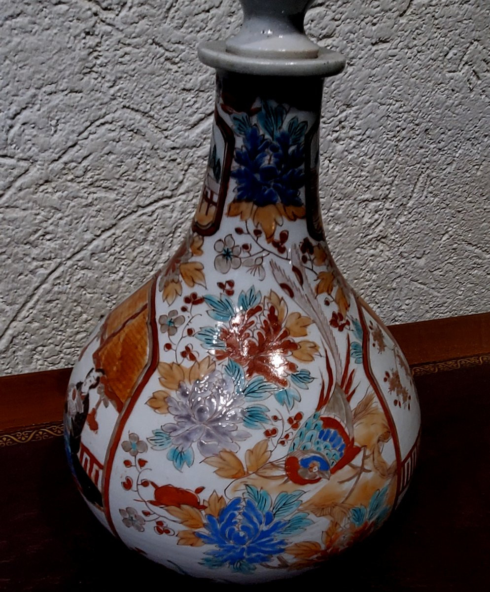 Antica Bottiglia in porcellana da Sake in Giapponese -photo-3