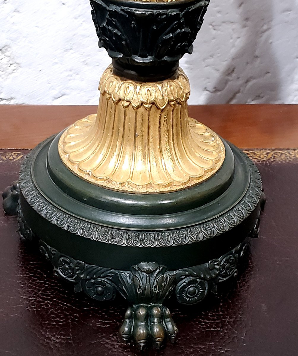  2 Antichi candelieri originali del XIX secolo, Epoca Napoleone III, alti 53 cm .-photo-5