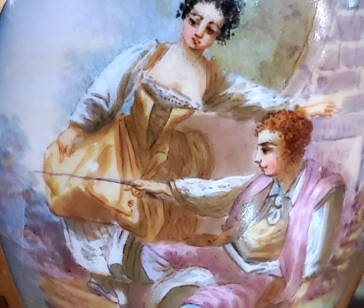 2 Antichi vasi in porcellana blu cobalto  timbrati manifattura di  Sevres-photo-6