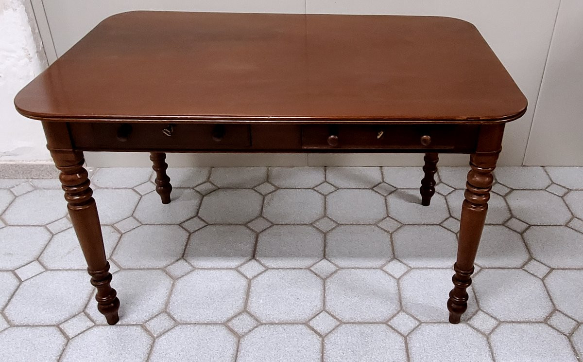 Antico tavolo scrivania di manifattura Inglese epoca 1840 (circa) .-photo-2
