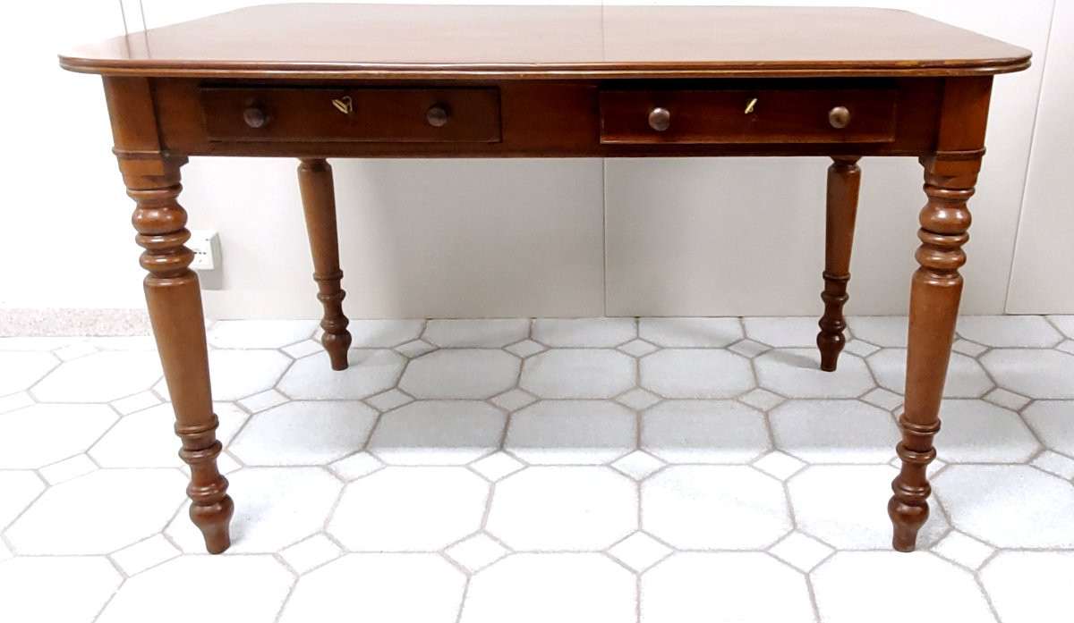 Antico tavolo scrivania di manifattura Inglese epoca 1840 (circa) .-photo-3