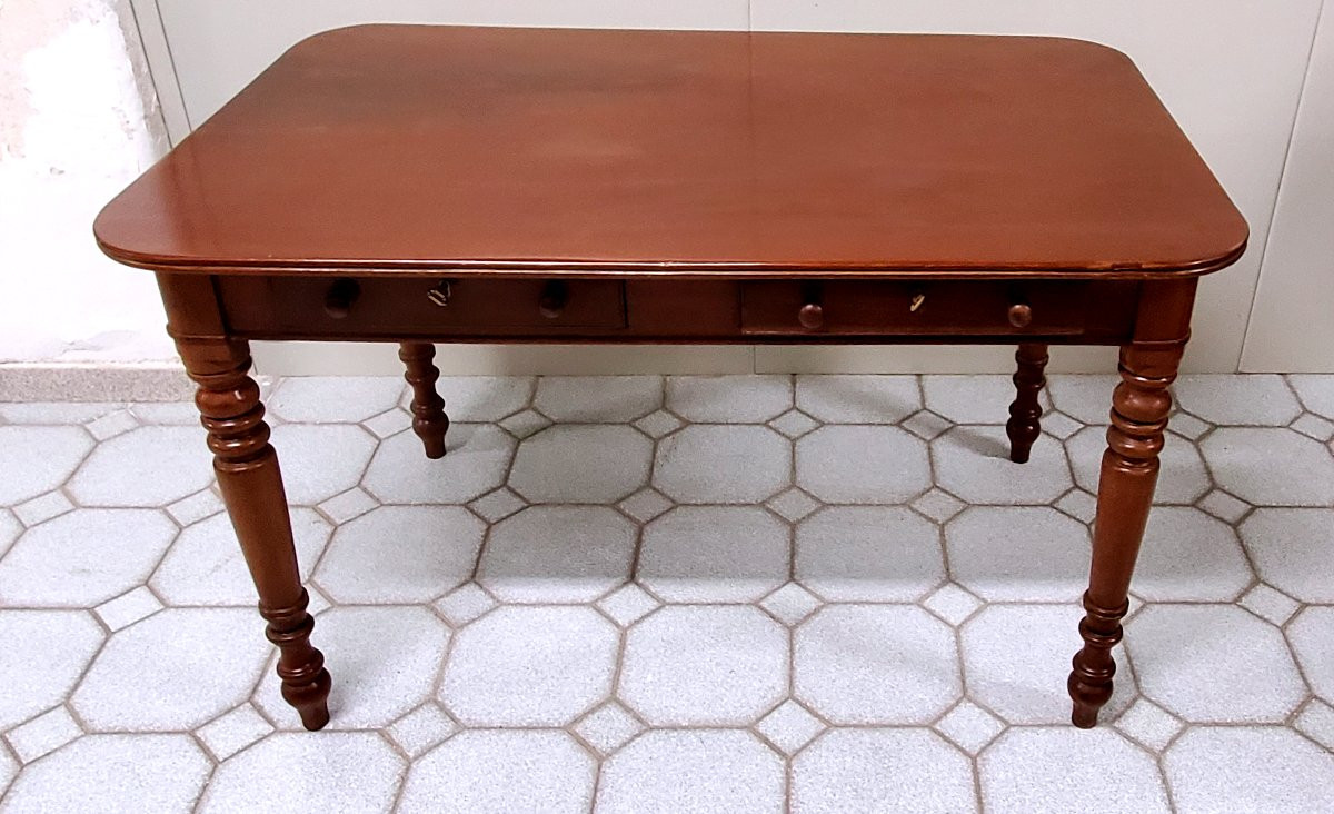 Antico tavolo scrivania di manifattura Inglese epoca 1840 (circa) .-photo-1