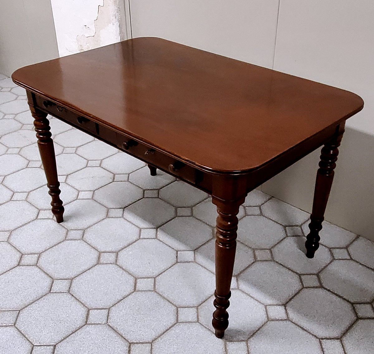 Antico tavolo scrivania di manifattura Inglese epoca 1840 (circa) .-photo-3