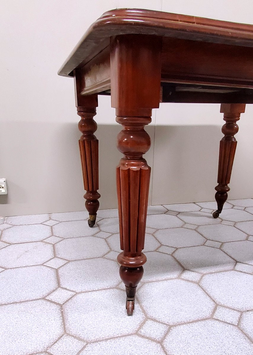 Antico Tavolo Inglese allungabile epoca 1840 (circa) in legno di mogano . -photo-2