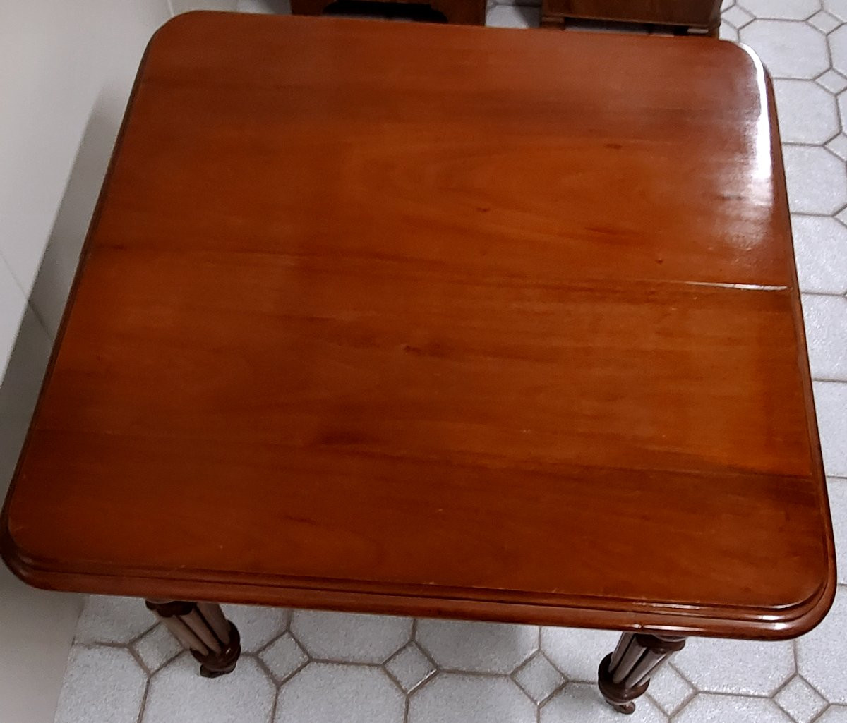 Antico Tavolo Inglese allungabile epoca 1840 (circa) in legno di mogano . -photo-4