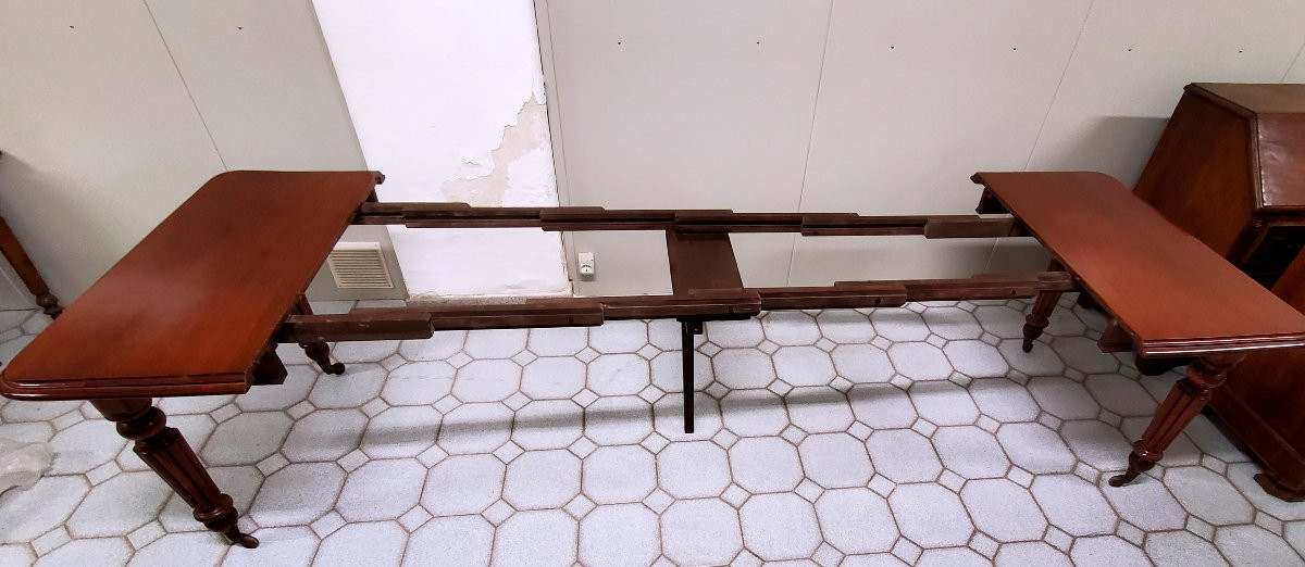 Antico Tavolo Inglese allungabile epoca 1840 (circa) in legno di mogano . -photo-5