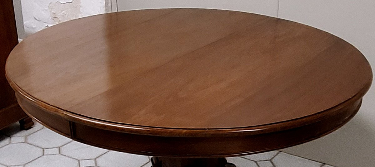 Antico tavolo allungabile  Luigi Filippo di manifattura Francese ,in legno di noce -photo-4