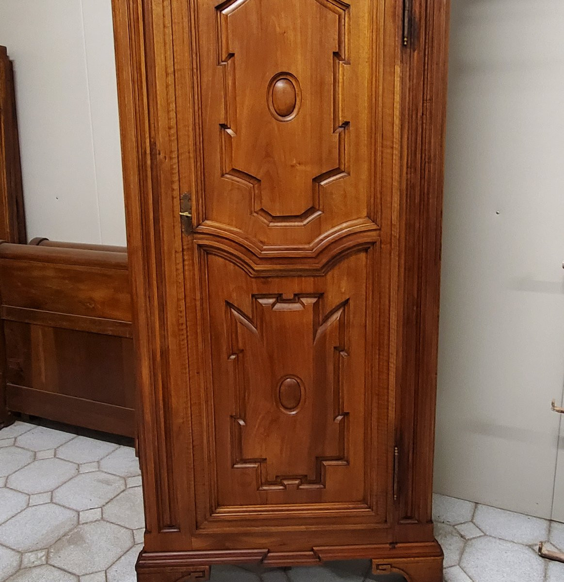 Antico mobile angoliera epoca 1850 /80 stile Luigi XVI in legno di noce di manifattura Piemonte-photo-2
