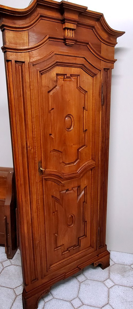 Antico mobile angoliera epoca 1850 /80 stile Luigi XVI in legno di noce di manifattura Piemonte-photo-3