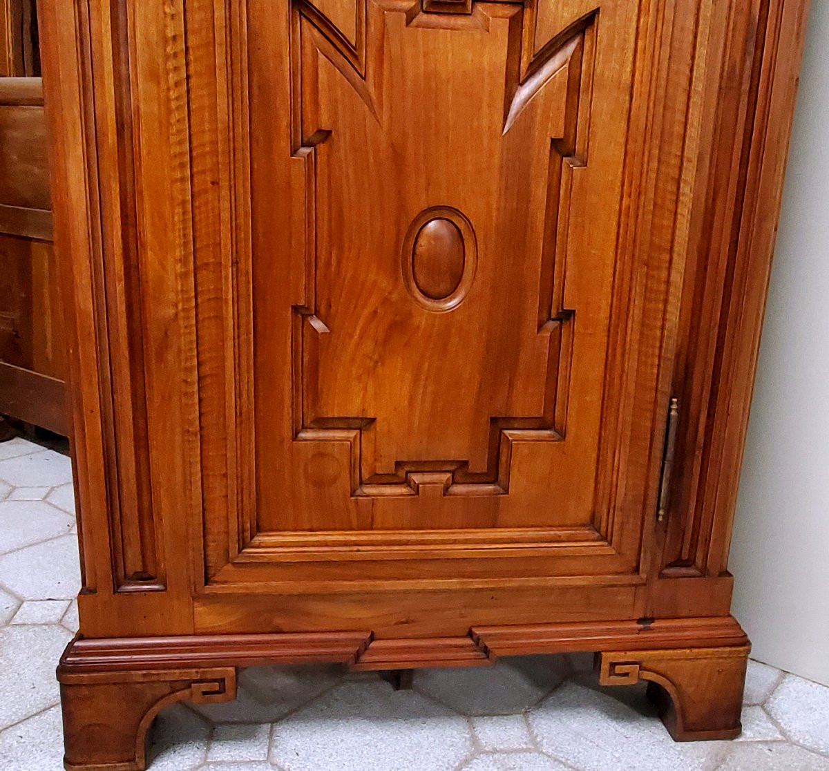 Antico mobile angoliera epoca 1850 /80 stile Luigi XVI in legno di noce di manifattura Piemonte-photo-4