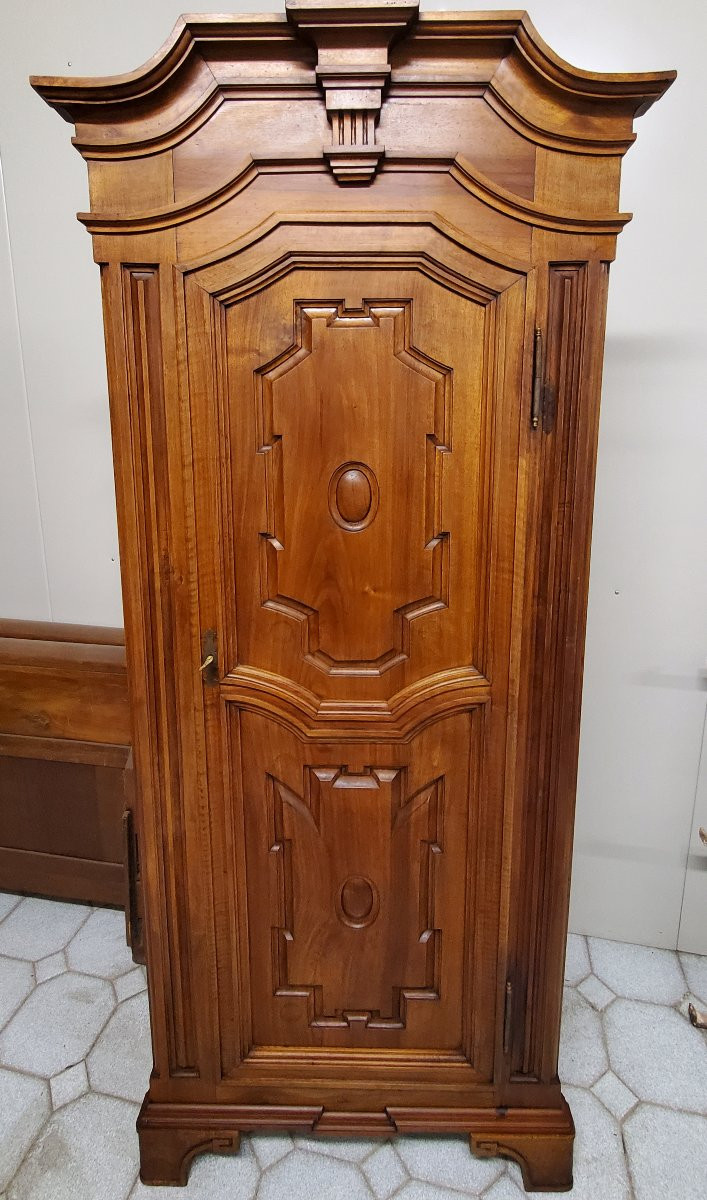 Antico mobile angoliera epoca 1850 /80 stile Luigi XVI in legno di noce di manifattura Piemonte-photo-8