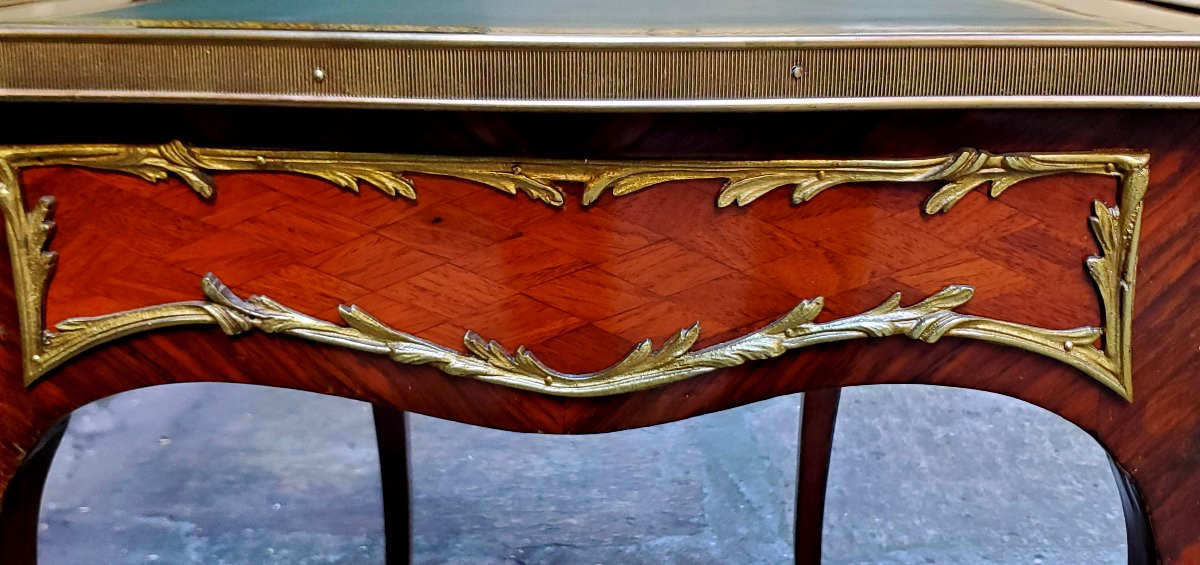 Antica scrivania Napoleone III di manifattura Francese in legno di Palissandro e Bois de Rose -photo-2