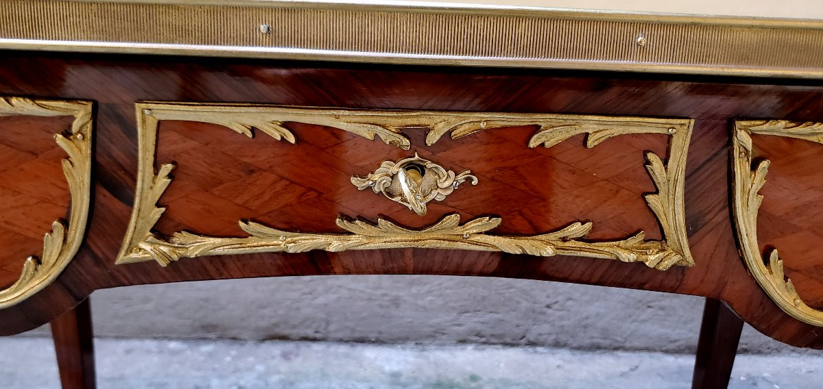 Antica scrivania Napoleone III di manifattura Francese in legno di Palissandro e Bois de Rose -photo-3