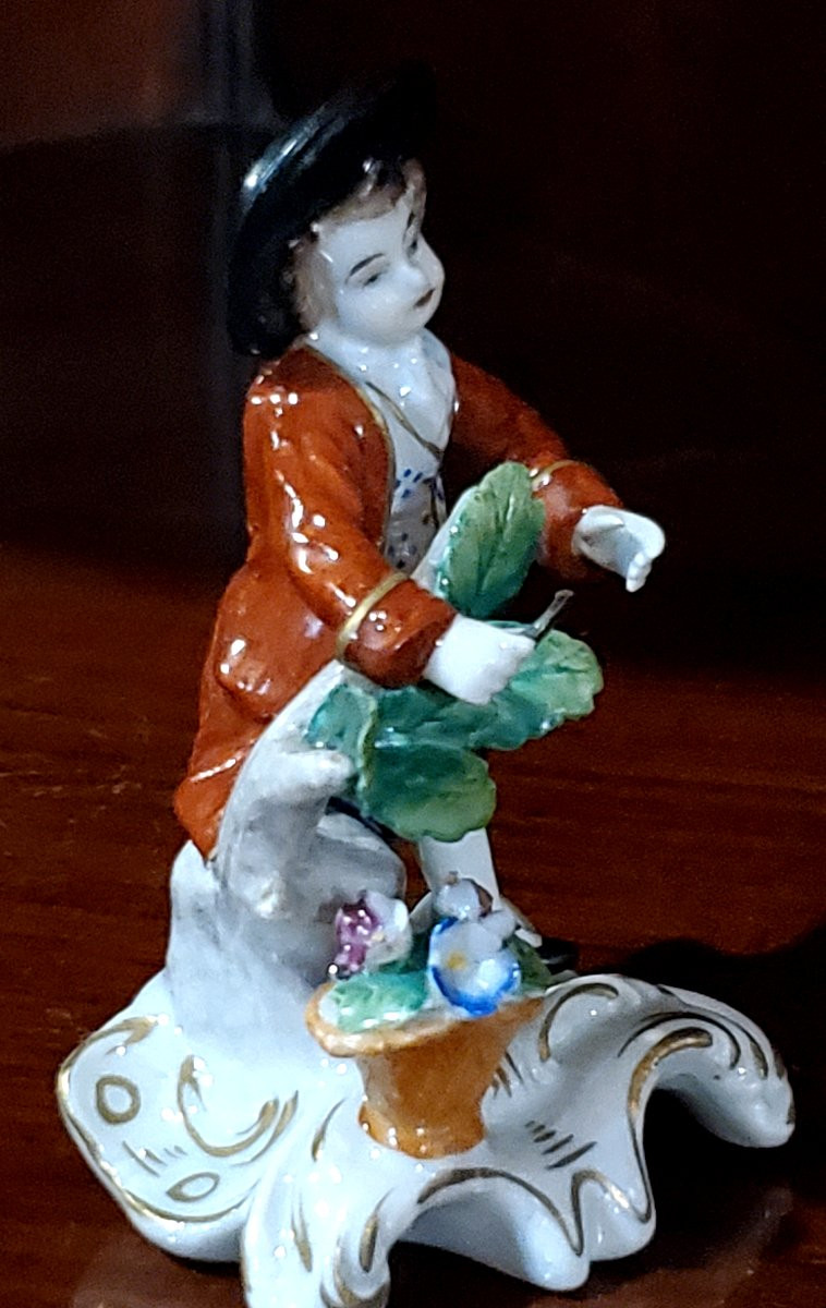 Antica statua in porcellana di manifattura tedesca Sitzendorf, Turingia-photo-6