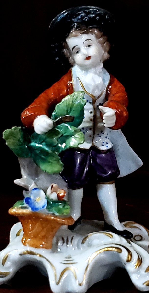 Antica statua in porcellana di manifattura tedesca Sitzendorf, Turingia-photo-7