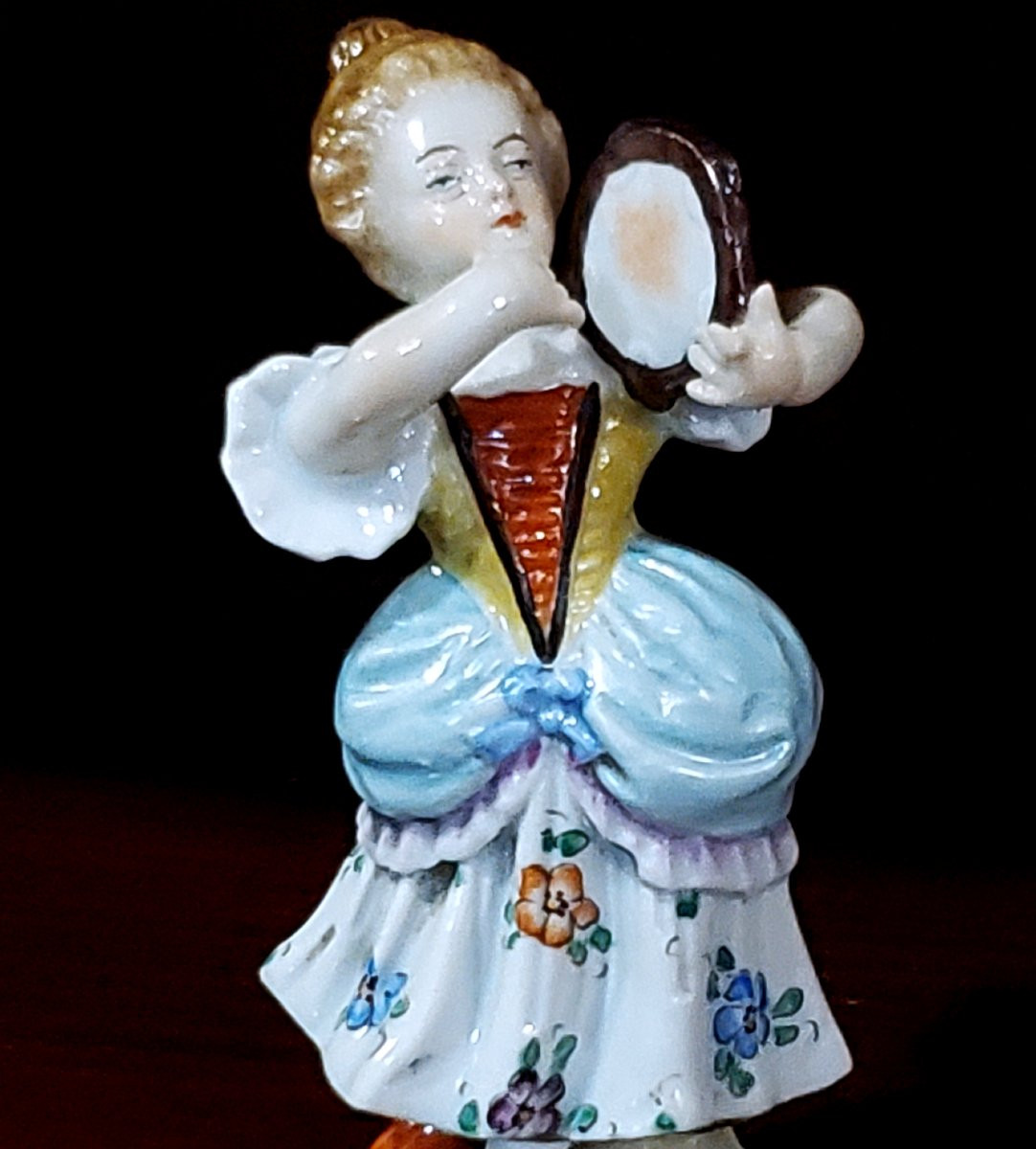 Antica statua in porcellana di manifattura tedesca Sitzendorf, Turingia-photo-3