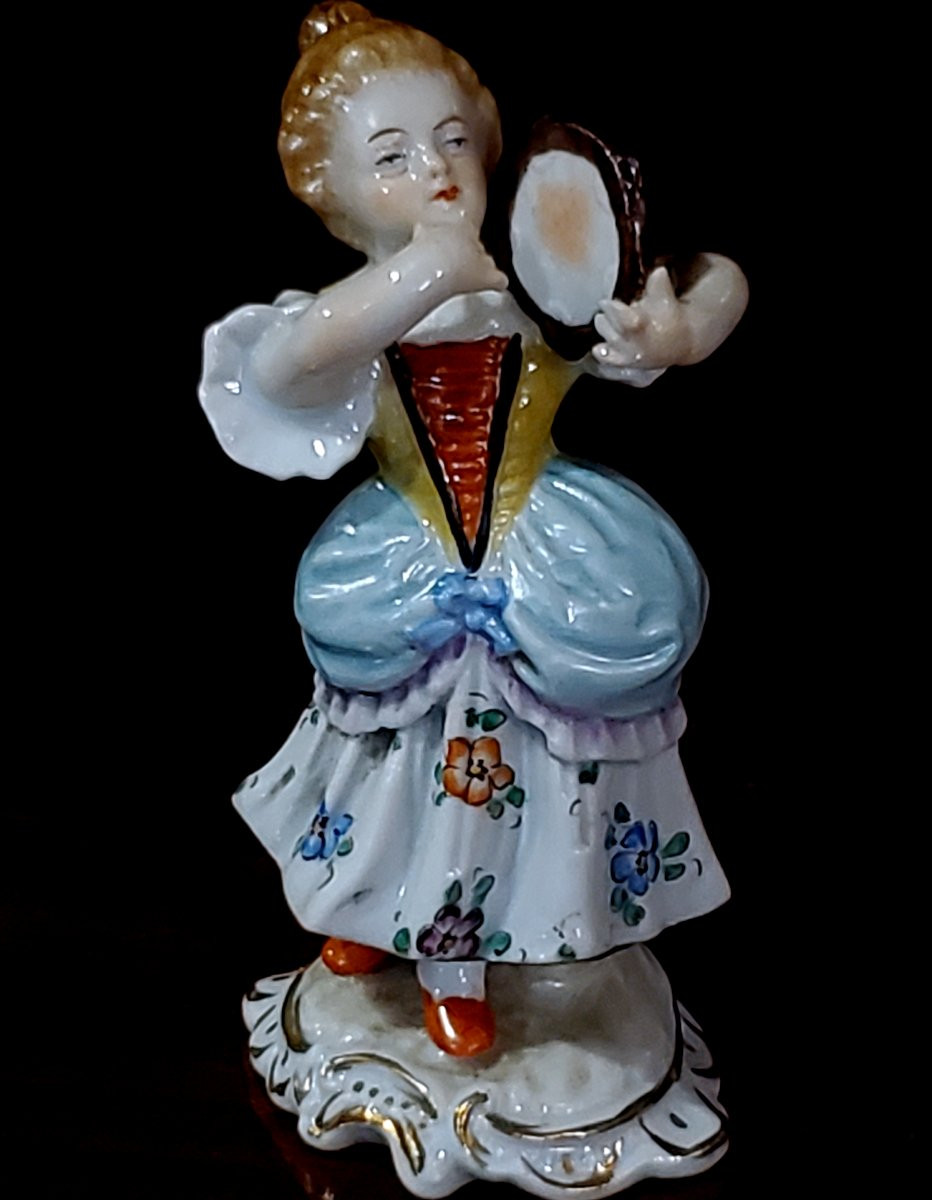 Antica statua in porcellana di manifattura tedesca Sitzendorf, Turingia-photo-1