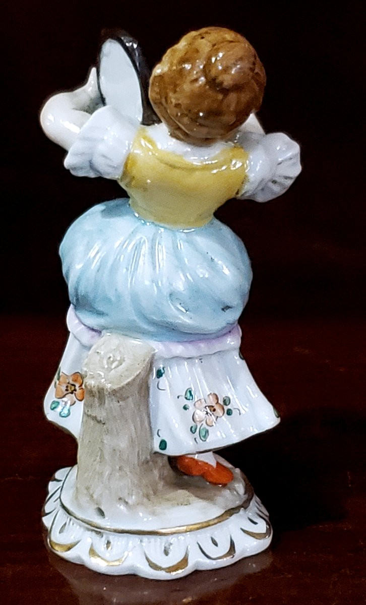 Antica statua in porcellana di manifattura tedesca Sitzendorf, Turingia-photo-5