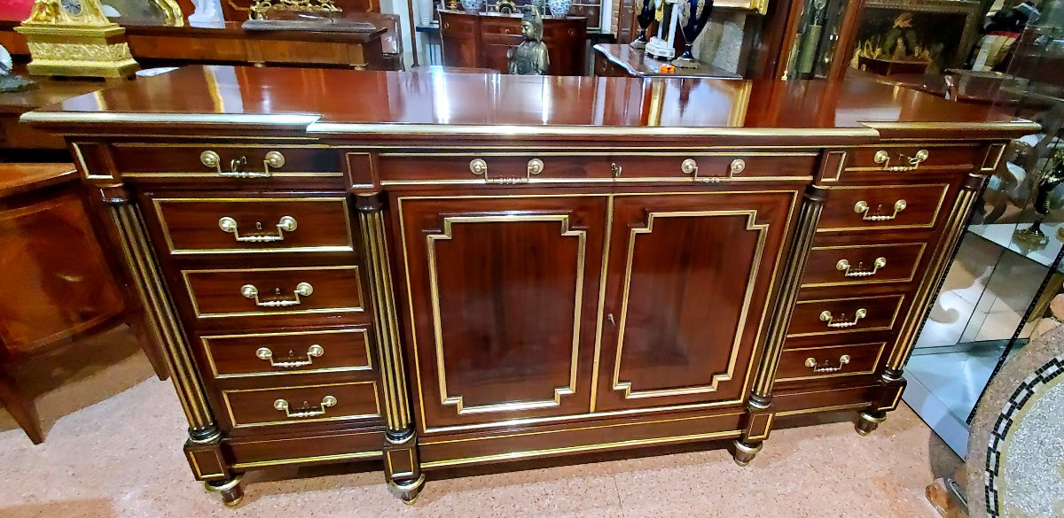 Antica credenza Napoleone III ,di manifattura Francese ,in legno di mogano .-photo-2