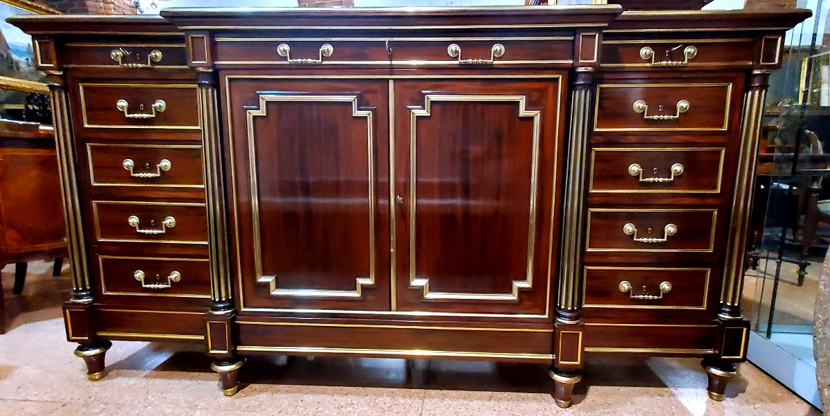 Antica credenza Napoleone III ,di manifattura Francese ,in legno di mogano .-photo-2