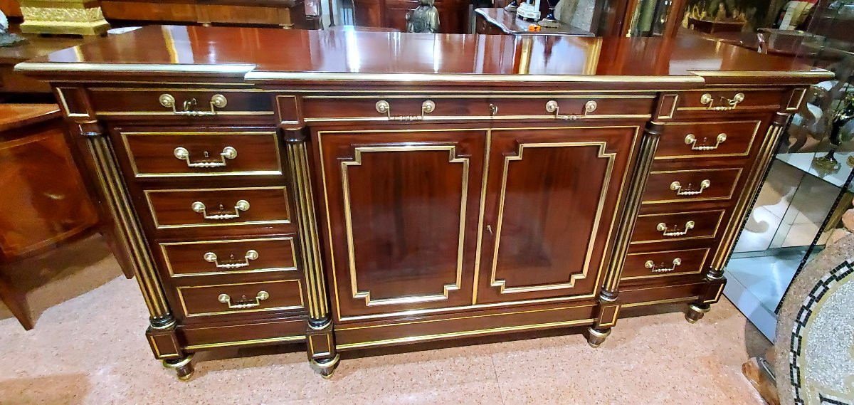 Antica credenza Napoleone III ,di manifattura Francese ,in legno di mogano .-photo-1