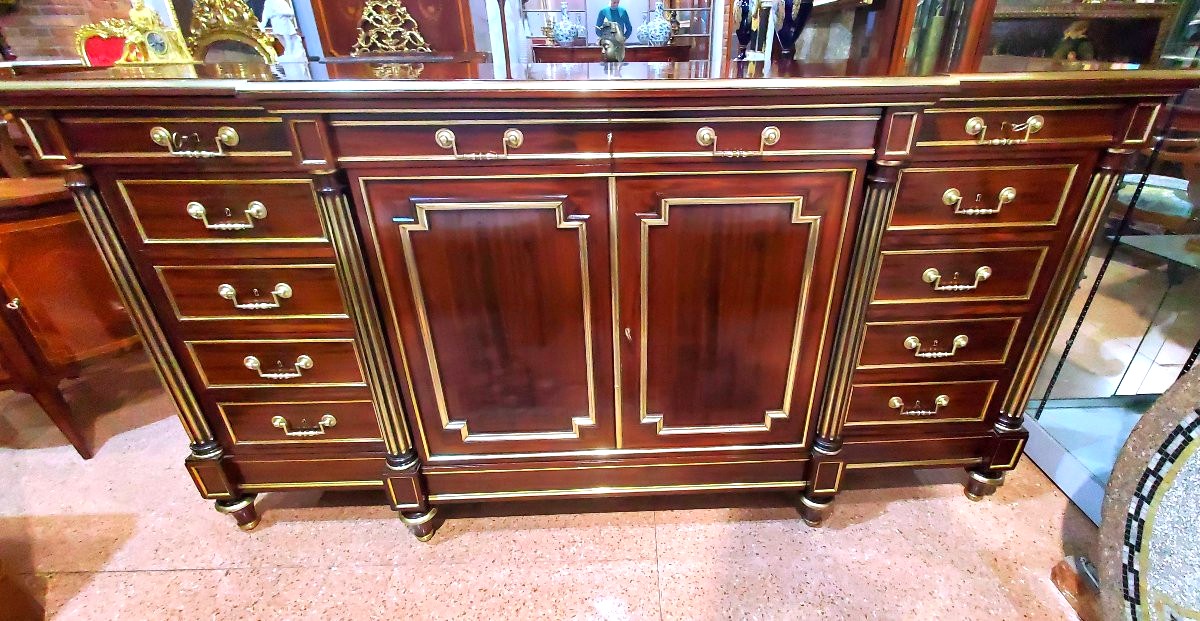 Antica credenza Napoleone III ,di manifattura Francese ,in legno di mogano .-photo-2