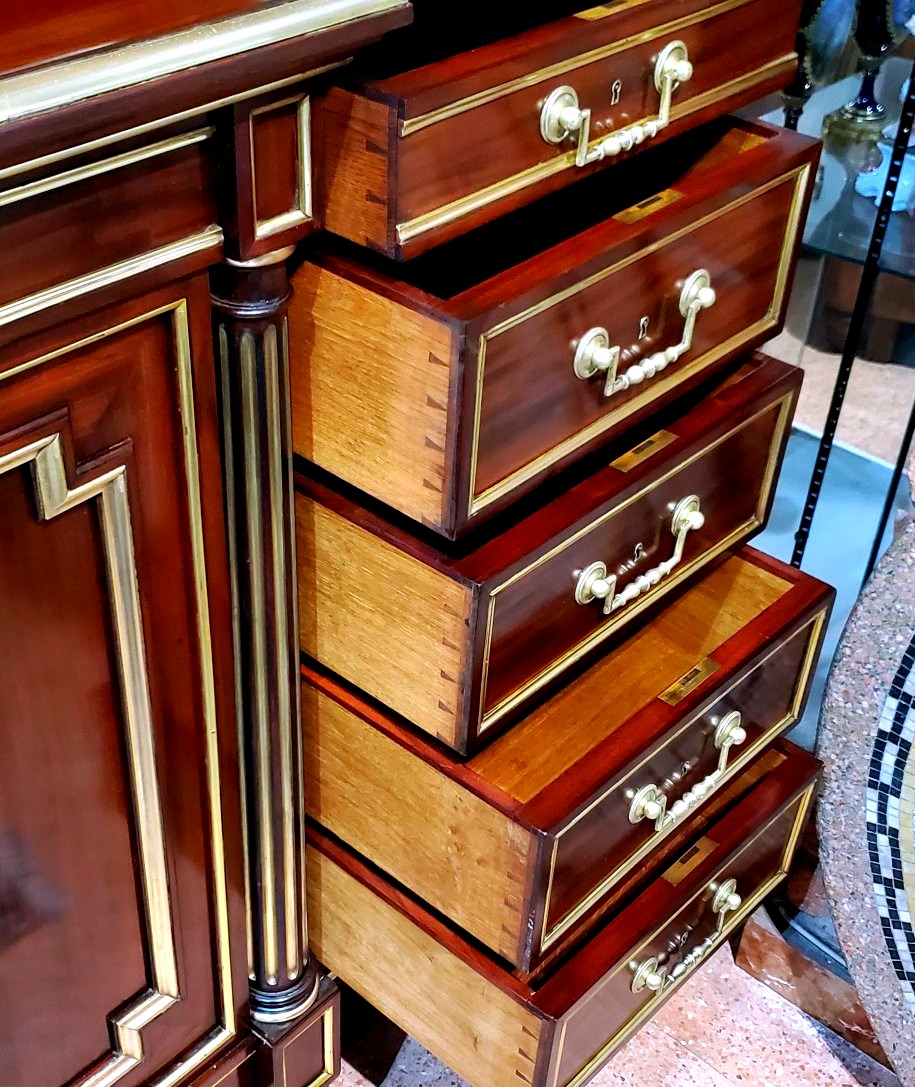 Antica credenza Napoleone III ,di manifattura Francese ,in legno di mogano .-photo-8