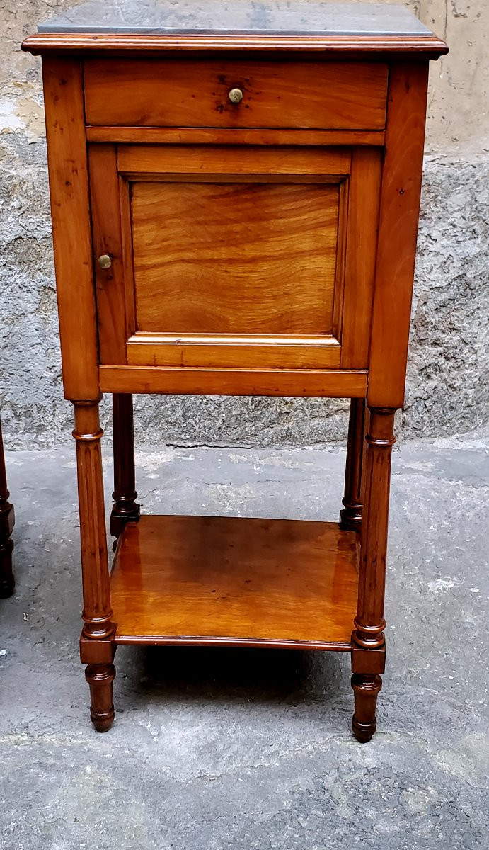 Antichi comodini Napoleone III in legno di ciliegio ,di manifattura Francese . -photo-3