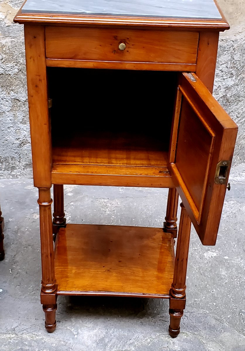 Antichi comodini Napoleone III in legno di ciliegio ,di manifattura Francese . -photo-5