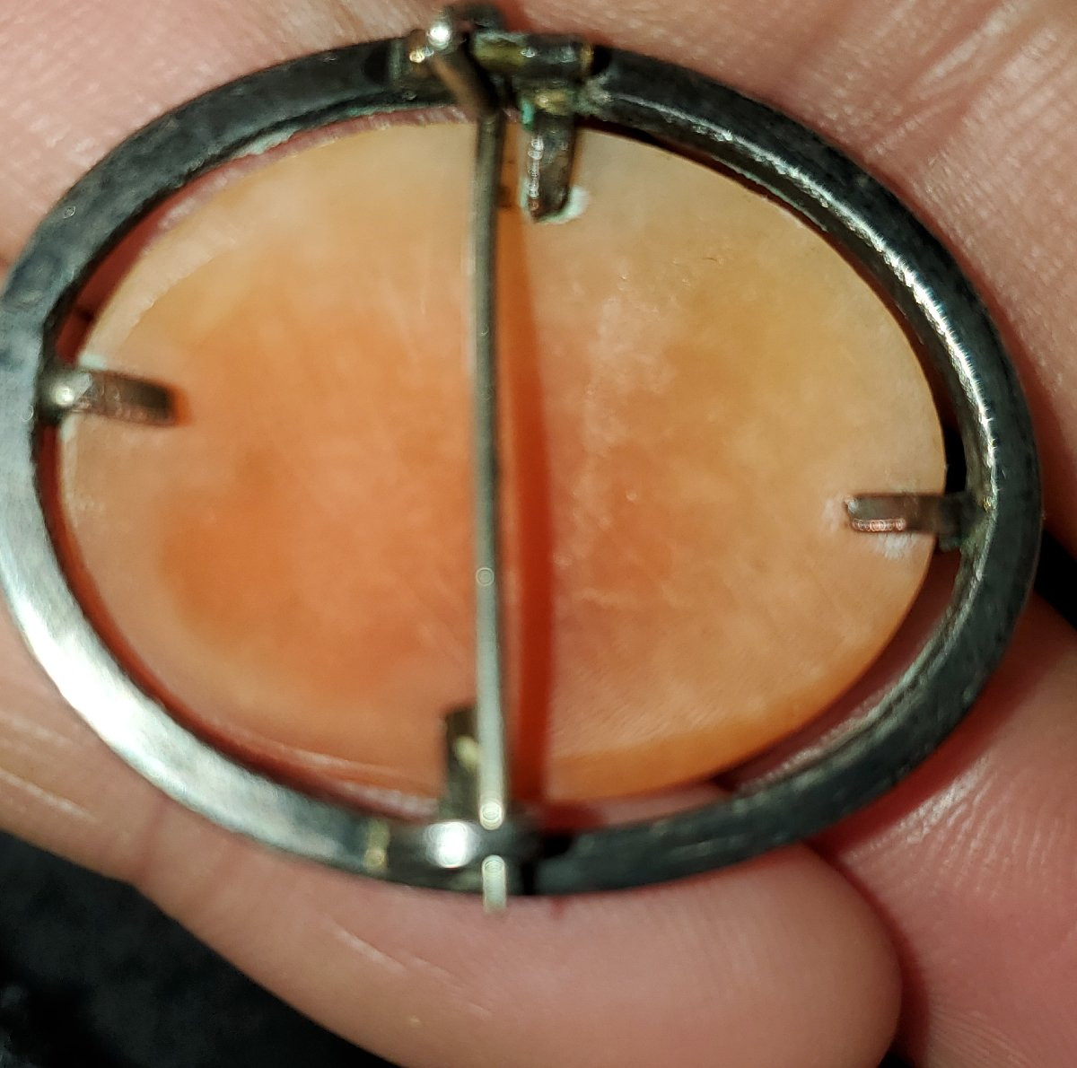 Antica  spilla con cammeo , epoca 1830 (circa) ,scolpita a mano -photo-3