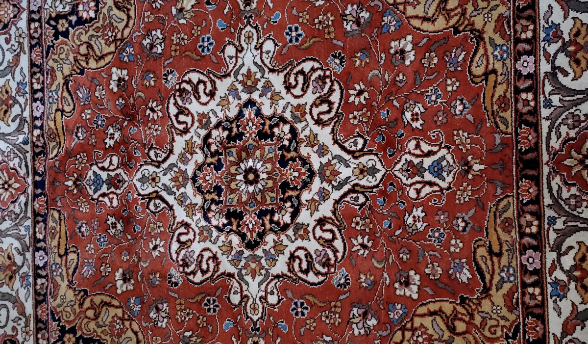 Tppeto annodato a mano  Persiano kashan 205x195 cm . -photo-2