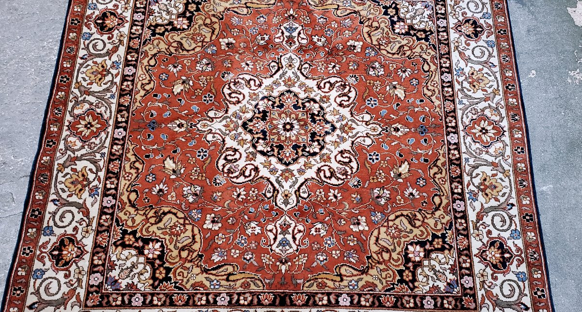 Tppeto annodato a mano  Persiano kashan 205x195 cm . -photo-3