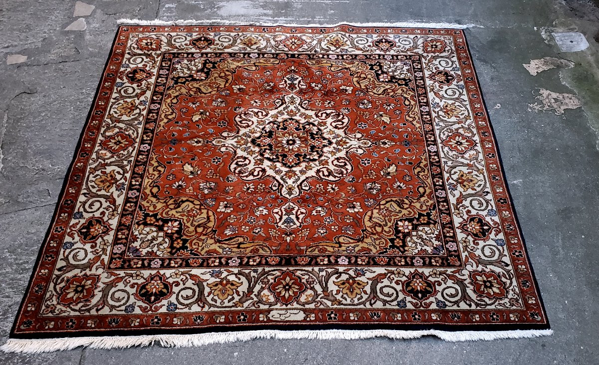 Tppeto annodato a mano  Persiano kashan 205x195 cm . -photo-4