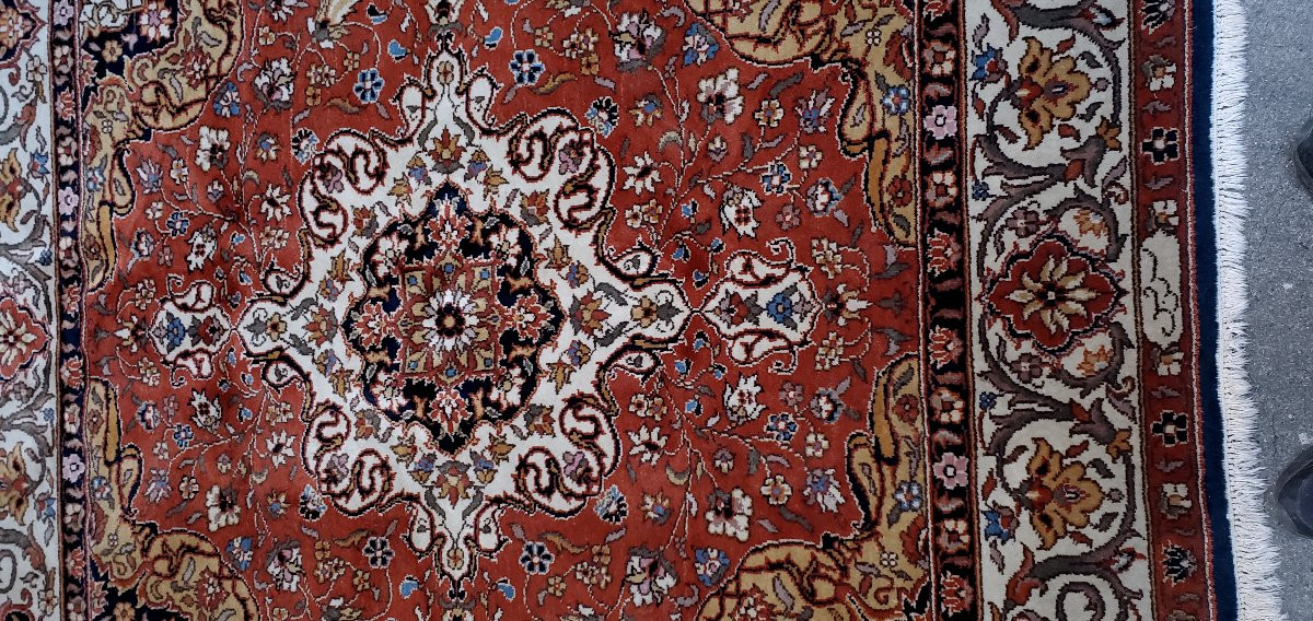 Tppeto annodato a mano  Persiano kashan 205x195 cm . -photo-2