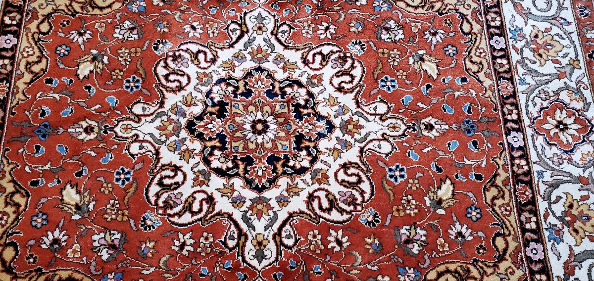 Tppeto annodato a mano  Persiano kashan 205x195 cm . -photo-4